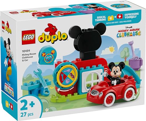 LEGO Duplo Micky Maus Clubhaus und Autos Spielzeug, Geburtstagsgeschenk, Lernbausteine, Jungen und Mädchen, Alter 1,5, 2 und 4, Rollenspiel, Disney T