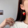 Fashion Strawberry Pendant Necklace Earring Sweet Clavicle Chain Simple Choker 3D Fruit Dangle Earring Statement Jewelry