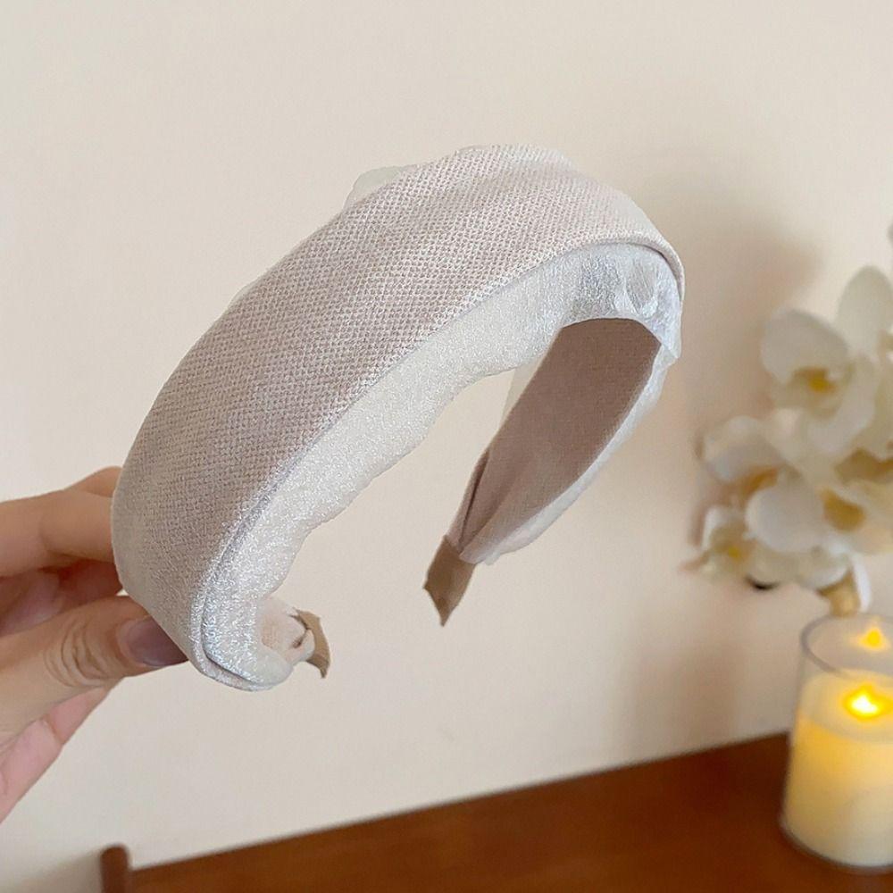 Sweet Women Hair Hoop Korean Style Wide Edge Hairband Temperament Chiffon Headband Women/Lady