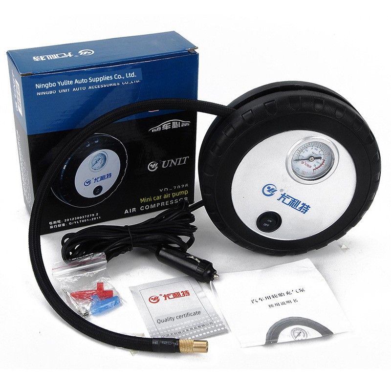 Mini Vehicle Air Pump Air Pump Car Tire Pump Car Portable Electric Tire Pump Tire Pressure Gauge Monitor White