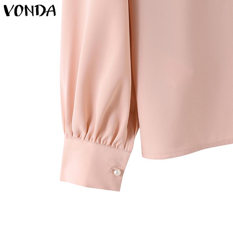 VONDA Cămașă de damă, guler, cu mânecă lungă, decorată cu perle, de culoare uni