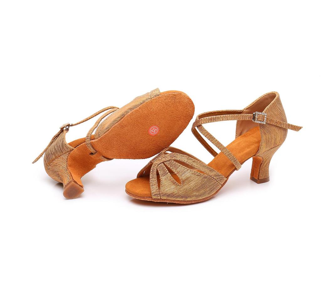 New Middle Heel Tango Salsa Latin Dance Shoes for Adult Women Soft Sole Wedding Party Ballroom Dancing Shoes Heeled 5cm