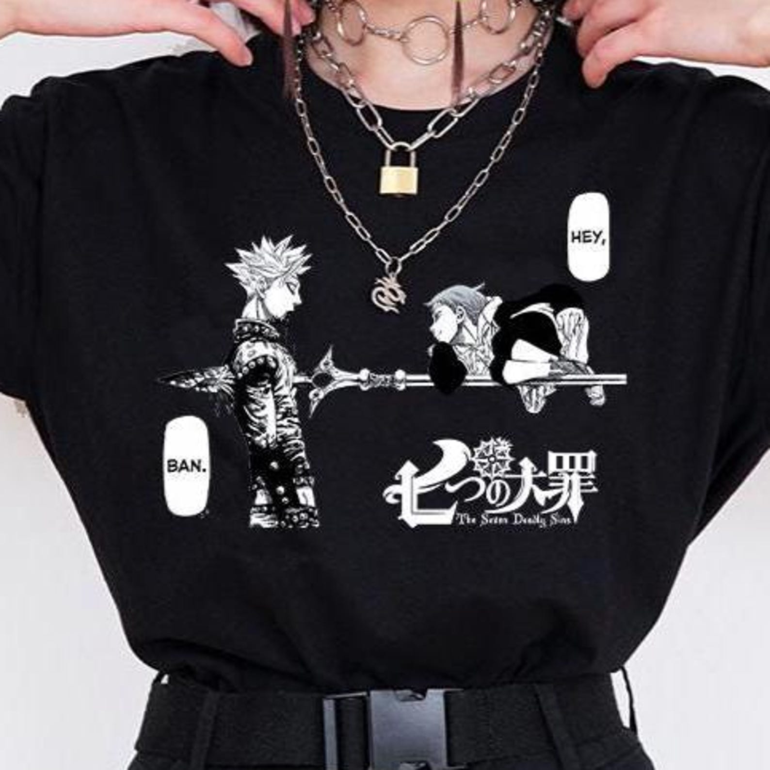 Ban vs King Anime Shirt - Seven Deadly Sins T-Shirt,Nanatsu No Taizai Cosplay Tee XL
