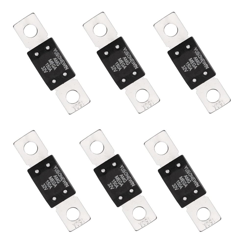 300A MEGA/AMG Fuses, 6 Pcs 300A MEGA/AMG High Current Fuse Bolt Down Auto Fuse Time Delay for Cars, Trucks, Construction Vehicles, Buses, Caravans,