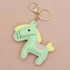 Women Leather Charms Bag Pendant KeyChain Cartoon Pony Rocking Horses Keyring Cute Animal Ornament Accessories