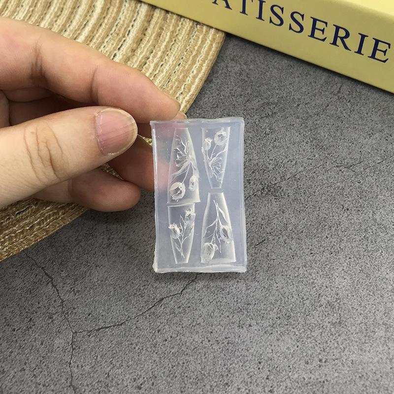 Cartoon Silicone Nail Mold Flower Nail Decorations Nails Diy Design Stereoscopic Stamping Plate Manicure Tools Art Supplies