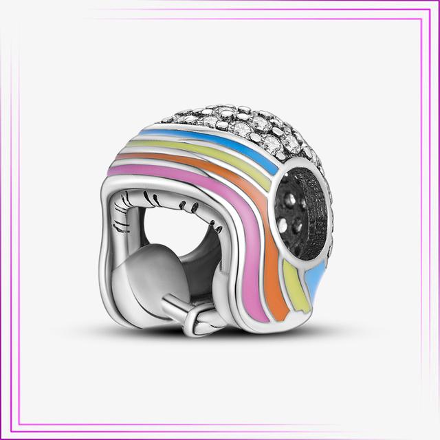 925 Sterling Sølv Hjerte Blomst Luftballong Flamingo Rosa Sjarm Plata De Ley Bil Katt Perle DIY For Originalt Armbånd Smykker