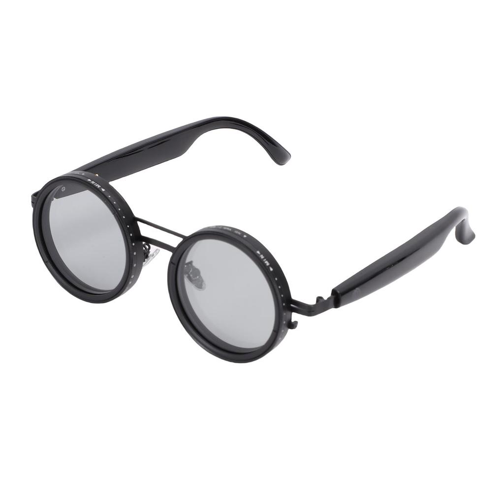 KI Intelligente Übersetzungsbrille Grau Rund Verstellbares Glas Kabellos 114 Sprachen Übersetzer Sonnenbrille