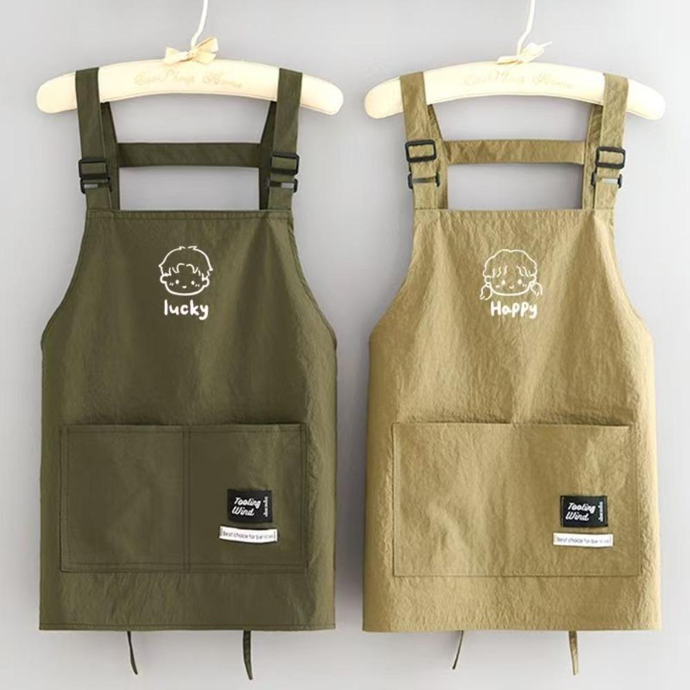 Waterproof Kitch Apron Cartoon Cooking Smock Portable Chef Apron  for Home Kitchen