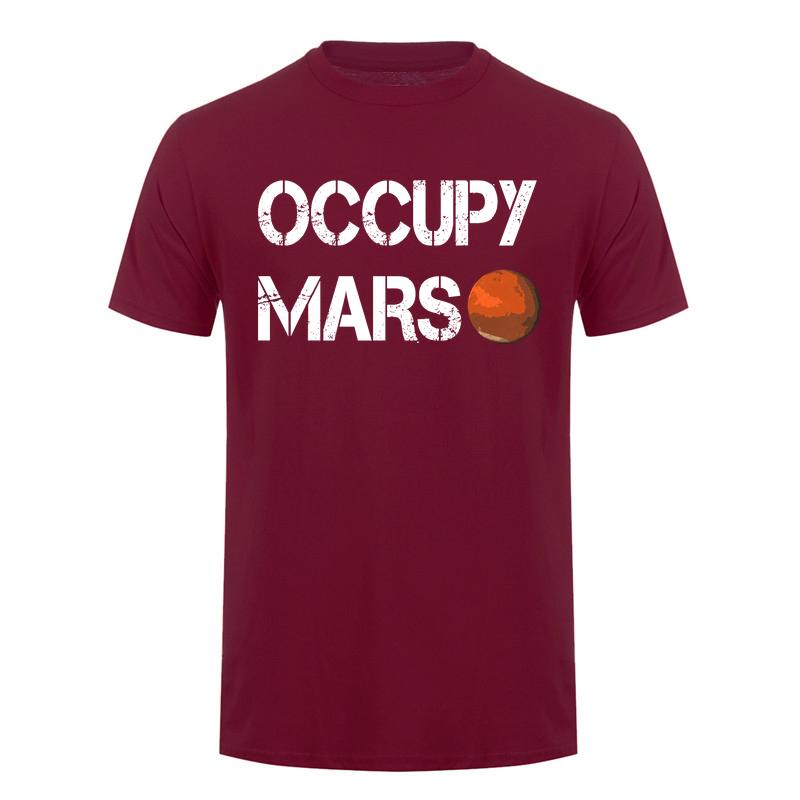 Occupy Mars T Shirt Unisex Space Mars Planet Graphic Tee Astronaut Universe Future Exploration Casual Short Sleeve Shirt Da105