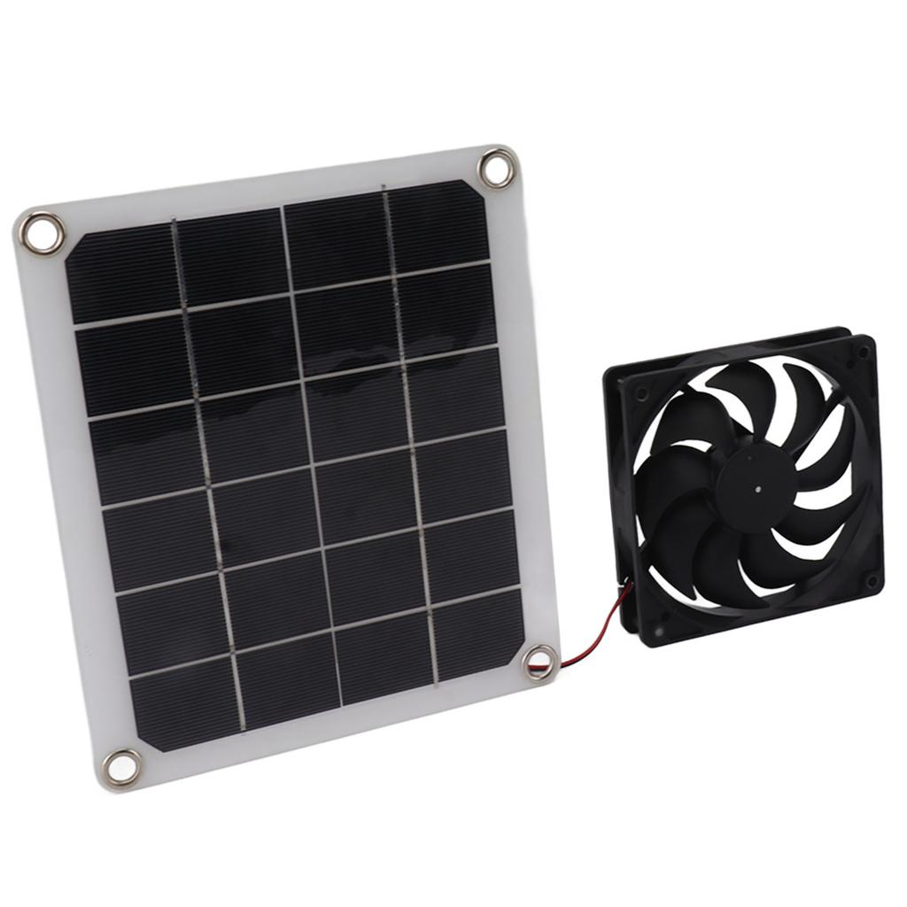 10W Solar Panel Exhaust Fan Waterproof Solar Powered Attic Ventilator for Pet House RV Greenhouse
