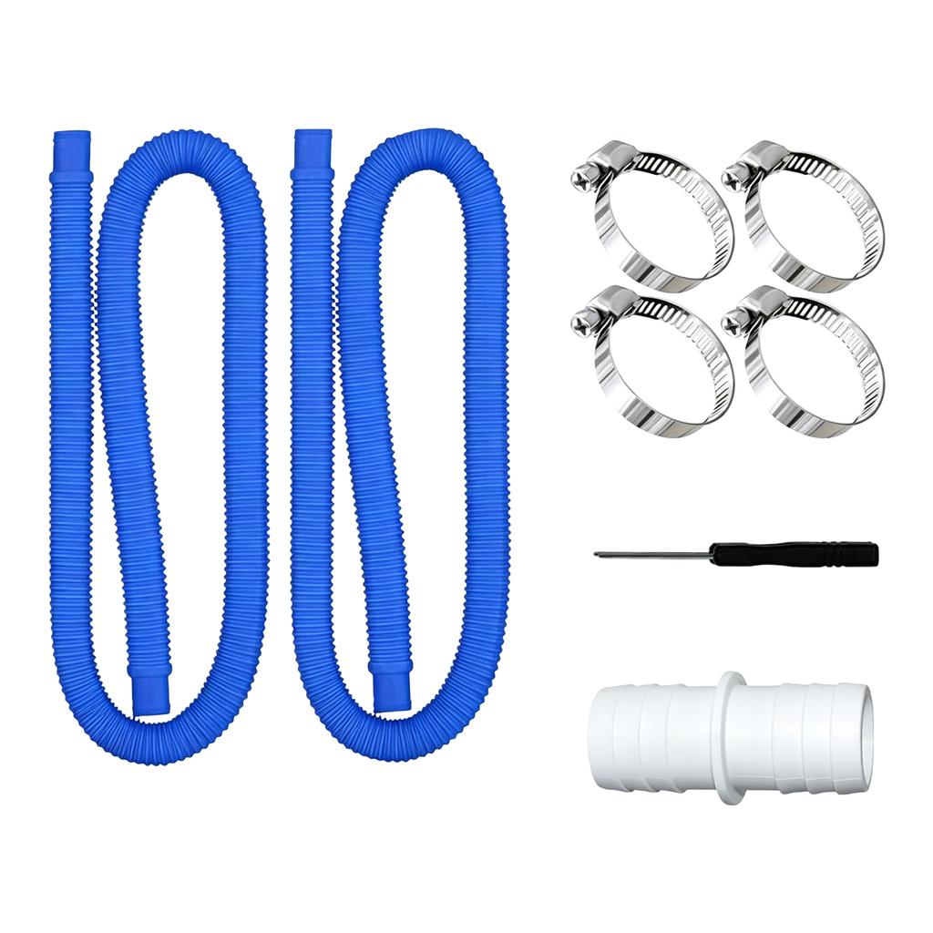 Tuyaux Flexibles pour Pompes de Filtration 1,5 m Étanches pour Piscines Hors-Sol Tuyaux de Pompe de Filtration 32 mm Pour Pompes de 300/330/530/1000 Gallons