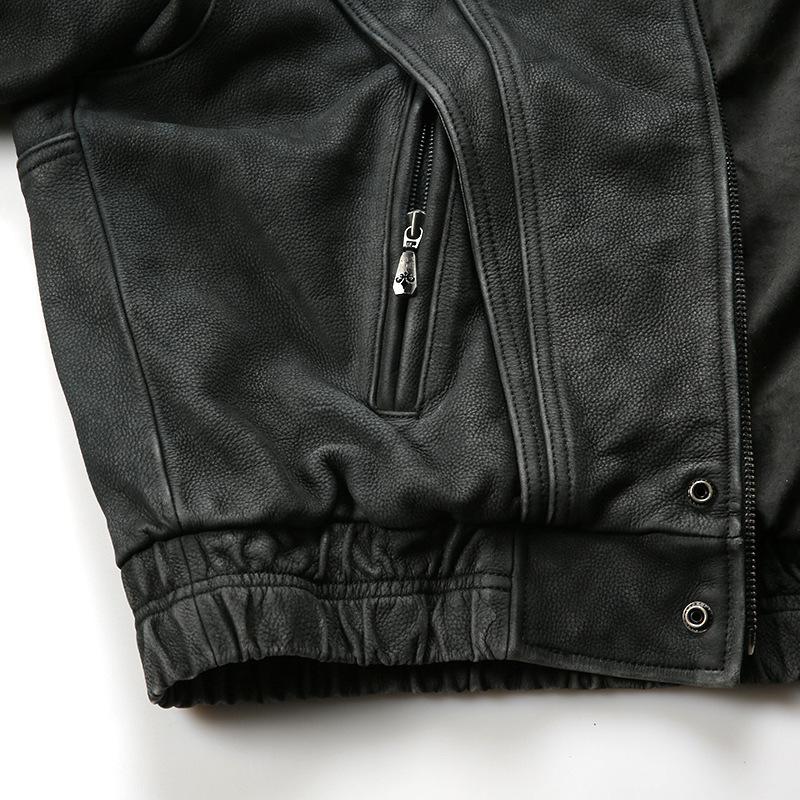 Spring and autumn Hong Kong style leather jacket male ruffian handsome new men's clothing American autumn clothes casual leather jacket