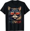 Meowica Cat Sunglasses American Flag 4th of July Merica Usa Gift Unisex T-Shirt