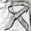 Long small silk scarf women's spring and autumn Lolita black scarf with shirt streamer ribbon belt thin scarf
