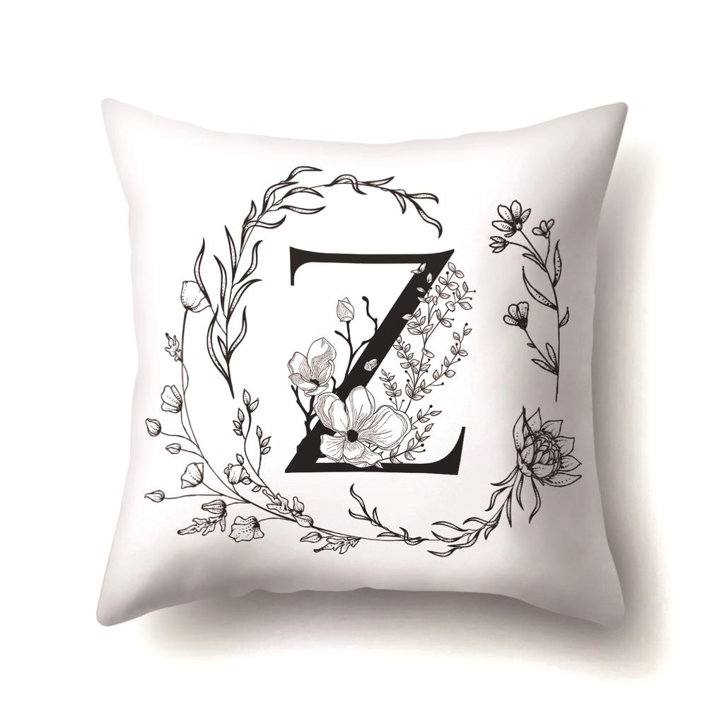 Polyester Pillowcase INS Style Garland 26 English Letter Printing Pillowcase Waist Cushion Car Seat Cover