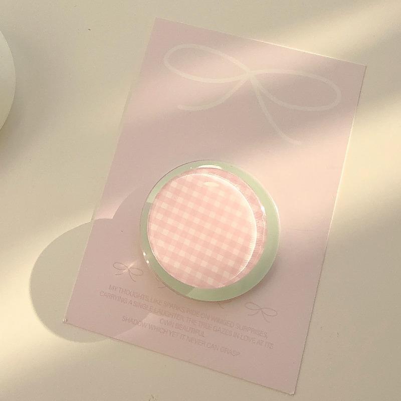 Fresh Ins Style Macaron Color Block Plaid Strong Adsorption Magnetic Phone Stand For Magsafe