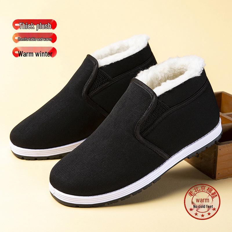 Herren Winter High-Top Samtgefüttert Rutschfest Baumwollschuhe