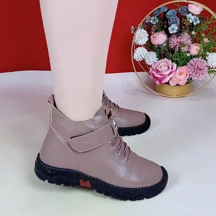 

Ретро Мартины на мягкой подошве, Универсальные и модные ботинки с круглым носком из губчатого материала, теплые, на шнуровке, до середины икры, женские 40 хаки