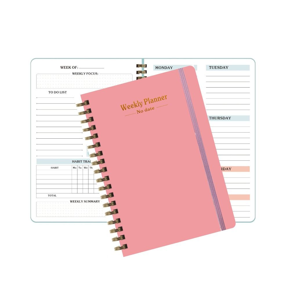 No Date Weekly Planner A5 Coil Notebook Portable Weekly Schedule Book Office