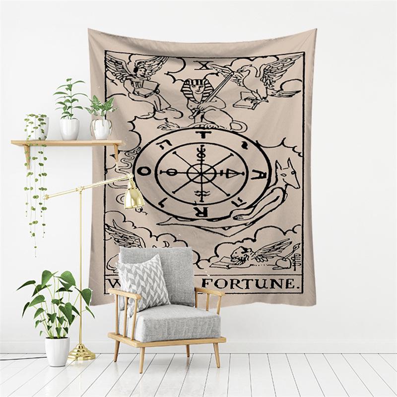 European Tarot Card Series Wall Tapestry - Decorative Polyester Landscape Hanging Cloth