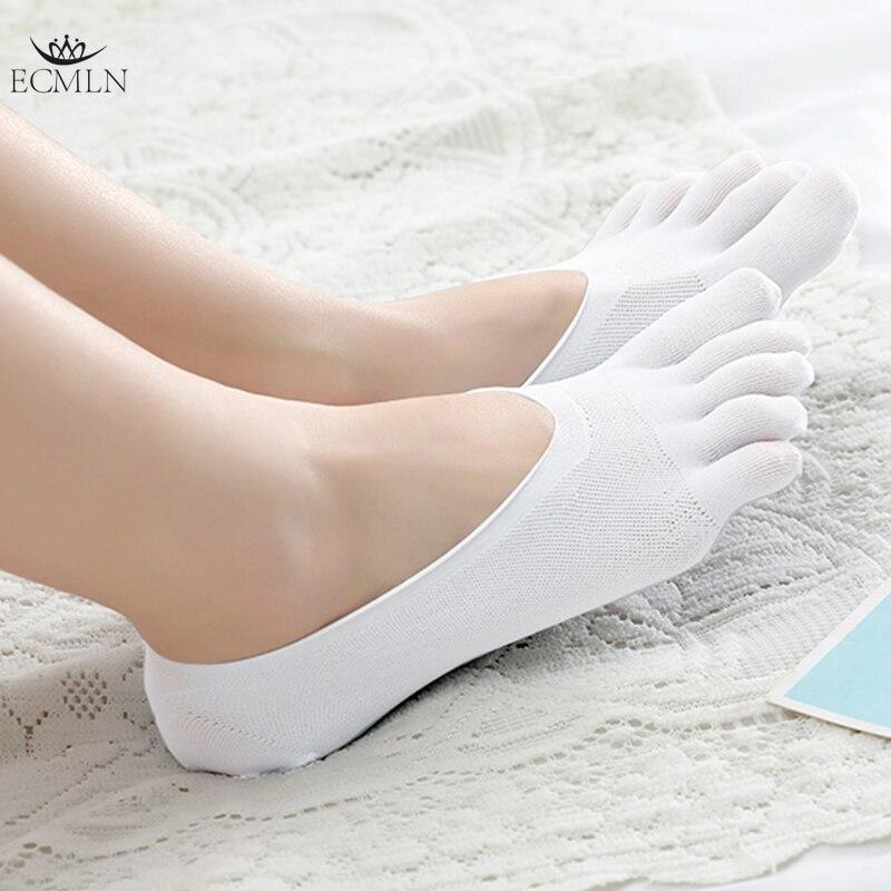 

Летние тонкие носки-лодочки с разрезом на пять пальцев, силиконовые нескользящие носки с небольшим отверстием и невидимыми каблуками 1 pair белый