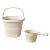Multipurpose Foldable Water Bucket And Scoops Ladle High Strength PP Construction Easy To Store Outdoor Indoor Use