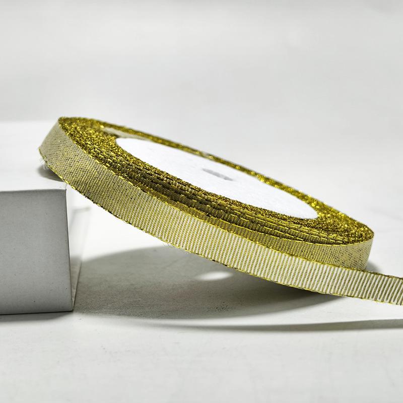 22m Złota i Srebrna Wstążka do Pakowania Prezentów i Dekoracji Tortów, 1cm Szeroka