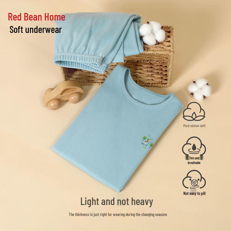 Hodo Kids' 7A Antibacterial Cotton Autumn Base Layer Set - Comfortable and Versatile for Boys & Girls