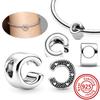 925 Sterling copper Clear Zircon Sparkling 26 A-Z Letters Alphabet DIY Name Beads Fit Original Pantaro Charms Bracelet Zircon