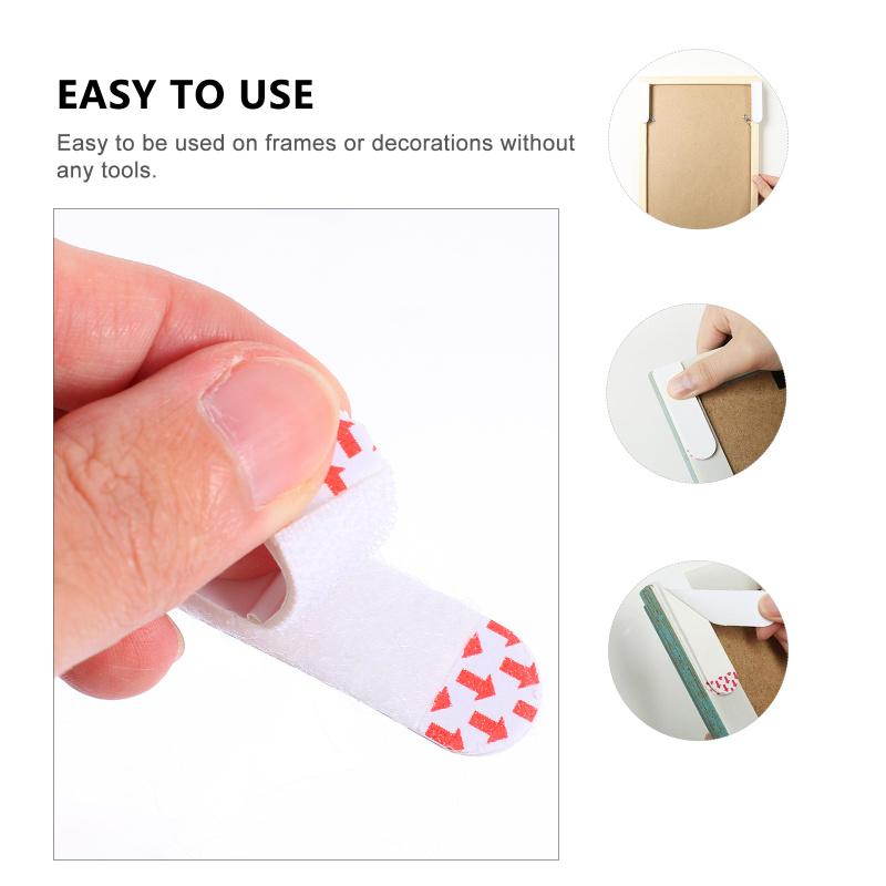 24PCS Home Hanging Strip Decoration Frame Tape Poster Clasp Hooks Picture Frame No Drilling Multipurpose Hook Non-marking Tape