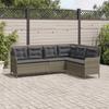 VidaXL Garden Sofa with Cushions L-shaped Grey Braided Resin, Outdoor Sofa, L-shaped Outdoor Sofa, 369002