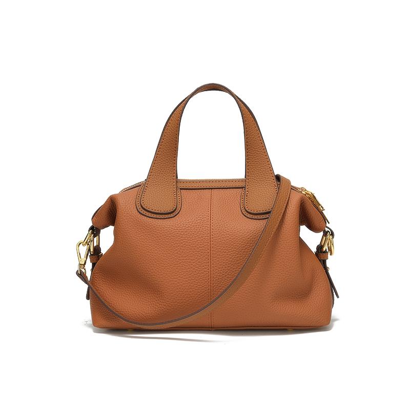 

Ladies genuine leather luxury handbag high-quality large capacity pillow bag with a ladylike temperament suitable for shopping 30x13x22cm коричневый