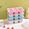 New 5 Compartments Serving Tray with Lid Fresh-keeping Wheat Straw Lunch Box Leak-Proof Food Storage Box Lunch Carrying