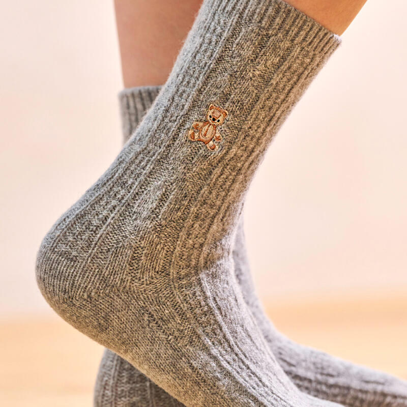 Women s Stitchbear Lambswool Socks (3 Colors) brown