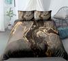 Chic Marble Duvet Cover Microfiber Mint Gold Glitter Turquoise Bedding Set Abstract Aqua Blue Quilt Cover Single Twin Full