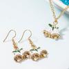 Women Girl Christmas Necklace Earring Set Alloy Plating Neck Chains Dangle Ear Loop Jewelry Gifts
