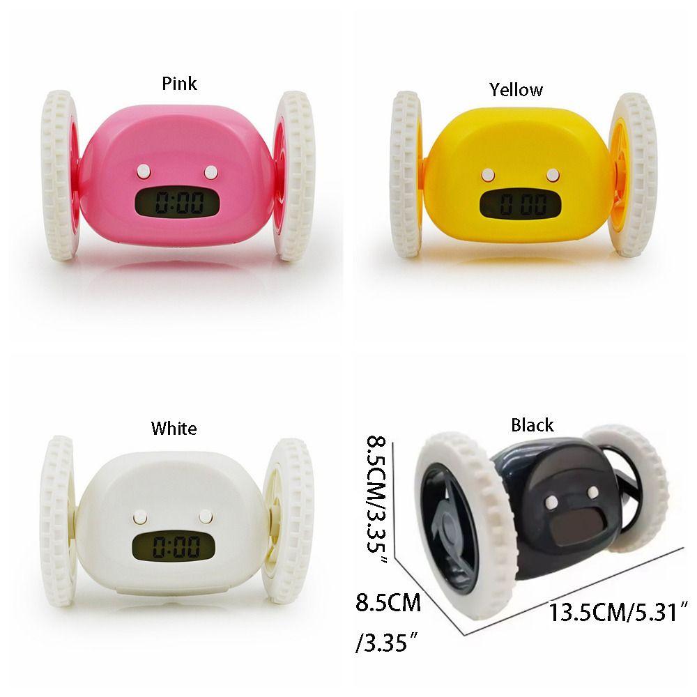 Unique Moving Whee Alarm Clock Magical Lazy Alarm Clock Creative Running Wheel Clock  Children