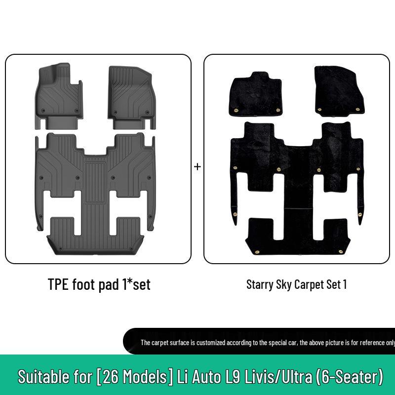 Eco-Friendly TPE Floor & Trunk Mats for 26 Li Auto L9 Livis/Ultra Models