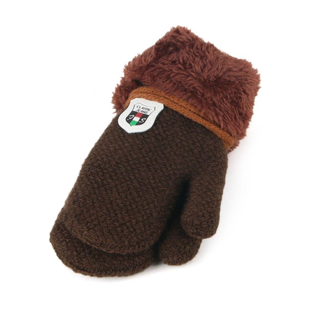 

Детские плюшевые варежки с подвеской на шею, толстые, теплые, милые, вязаные, детские перчатки