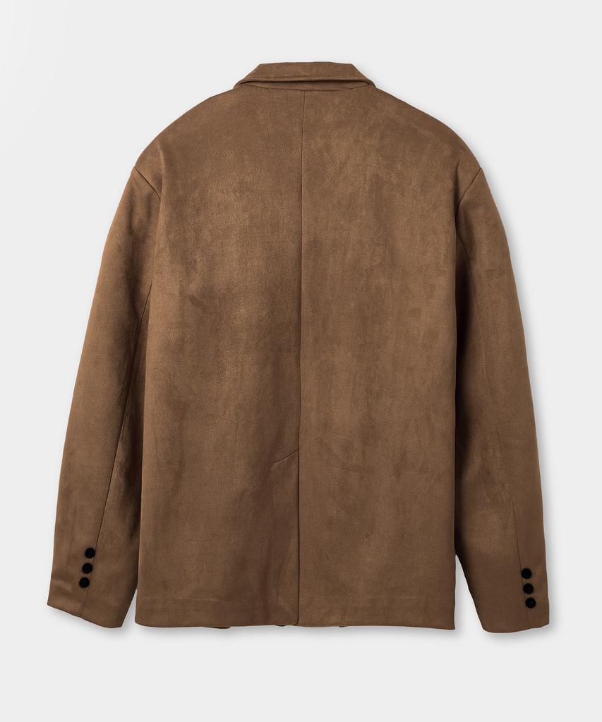 Dimitri Black Faux Suede Blazer Jacket_Mocha