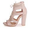 Open Toe Womens Lace Up Ankle Sandal Boots High Chunky Heel Roman Shoes