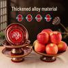 Fruit Offering Plate for Buddha, Deity Altar Plate with Alloy Lotus Flower, God of Wealth, Guanyin Bodhisattva.