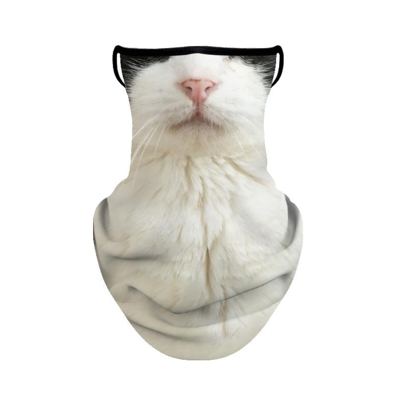 Maseczka na twarz ze zwierzętami TikTok: Zewnętrzny nakładany na uszy komin na szyję z filtrem przeciwsłonecznym do jazdy na rowerze, jedwab lodowy, oddychający, gotowy na lato