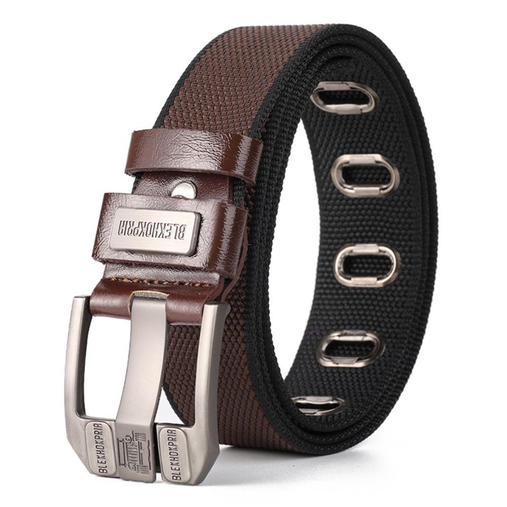 Fashion Nylon Waistband Belt Metal Buckle Gift Men's Belt Alloy Needle Buckle Decorative Belt