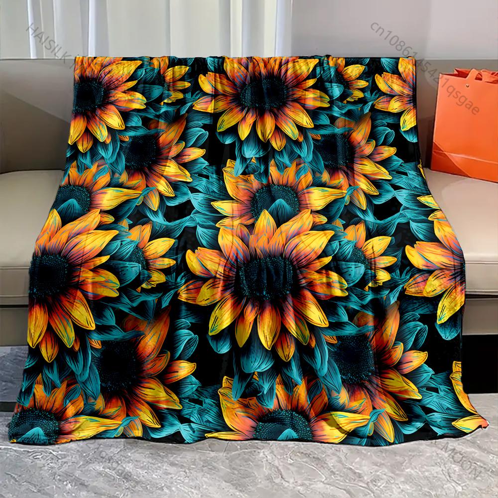 

Sunflower Flower Printing Blanket Warm Soft Luxury Gifts for Children Adults Suitable for Home Sofa Bed Travel RV New Arrivals 75x90cm