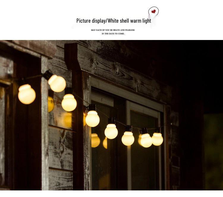 LED Solar Vintage String Lights - Outdoor Garden Transparent Ball Bulbs