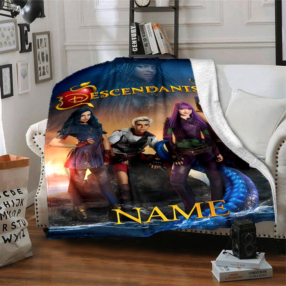 Customiz Name Personality Descendants The Rise of Red Blanket Soft &Warm Sofa Office Bed Travel Lunch Break Blanket, Gift Suitable All Seasons