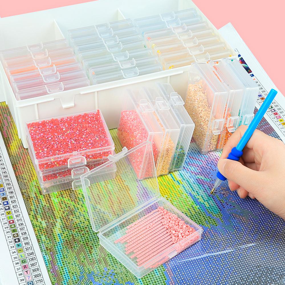 30 Grids Diamond Art Bead Box Diamond Painting Plastic Storage Box Diamond Painting Embroidery Box for Diamond Art Storage