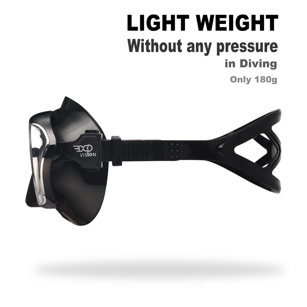 EXP VISION-Dykmask för vuxna, Anti-im Dykmask, Anti-läck Härdat glas, Simglasögon med Nässkydd, Snorkling